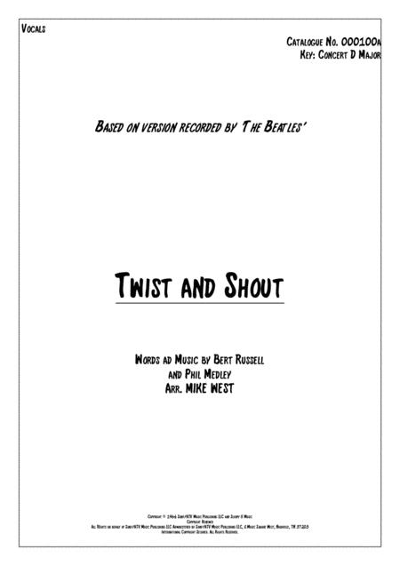 Twist And Shout Vocals Sheet Music