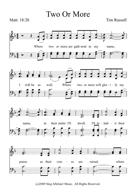 Free Sheet Music Two Or More