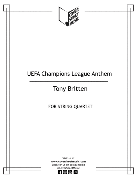 Free Sheet Music Uefa Champions League Theme String Quartet