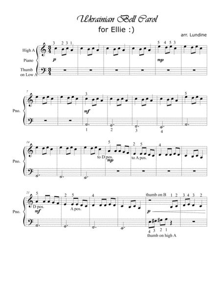 Ukrainian Bell Carol Easy Piano Sheet Music