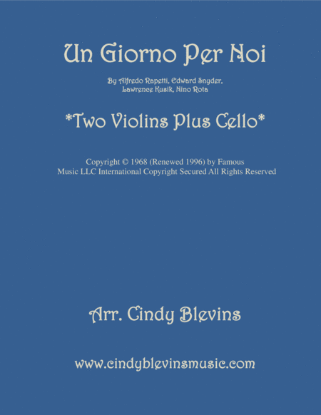 Un Giorno Per Noi For Two Violins And Cello Sheet Music