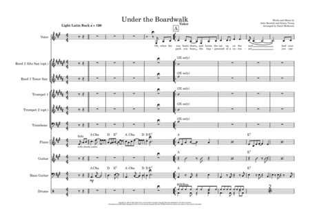 Under The Boardwalk Vocal With Small Band 3 5 Horns Key Of A Sheet Music