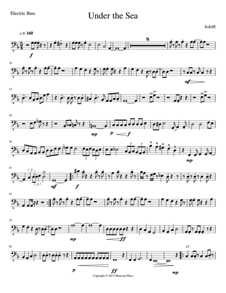 Under The Sea Electric Bass Sheet Music