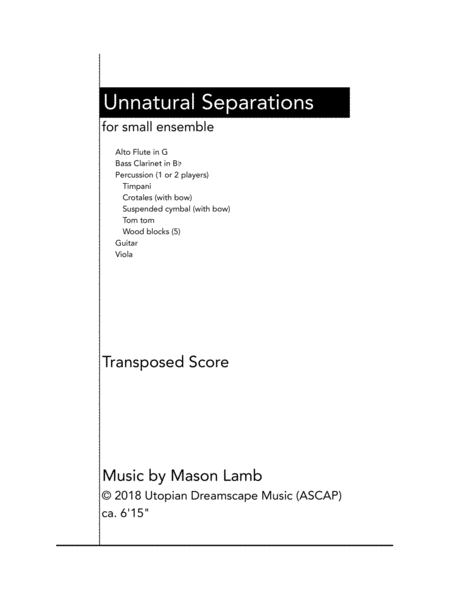 Unnatural Separations Sheet Music