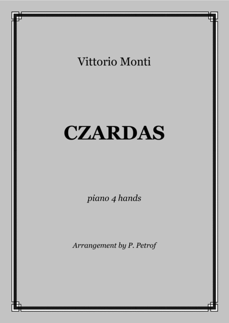 Free Sheet Music V Monti Czardas 1 Piano 4 Hands Score And Parts