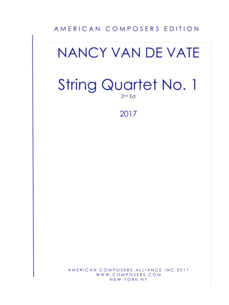 Van De Vate String Quartet No 1 Sheet Music