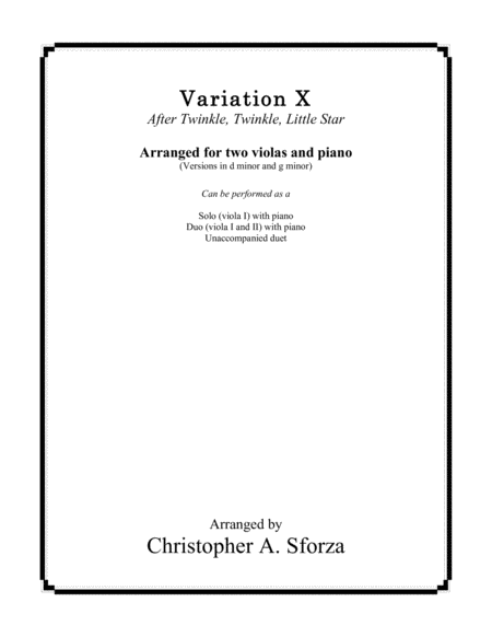 Variation X For Two Violas And Piano Sheet Music