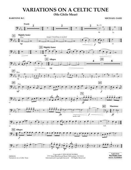 Variations On A Celtic Tune Mo Ghile Mear Baritone B C Sheet Music