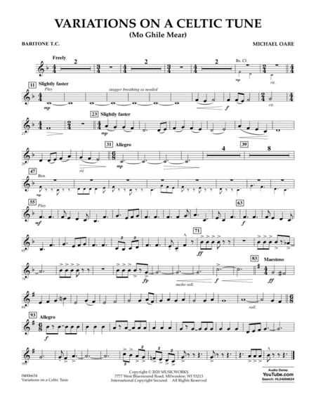 Free Sheet Music Variations On A Celtic Tune Mo Ghile Mear Baritonet C