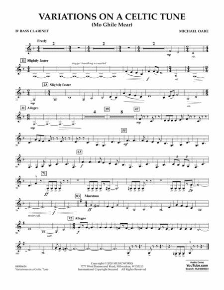 Variations On A Celtic Tune Mo Ghile Mear Bb Bass Clarinet Sheet Music