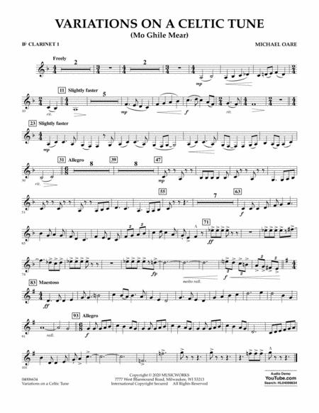 Variations On A Celtic Tune Mo Ghile Mear Bb Clarinet 1 Sheet Music