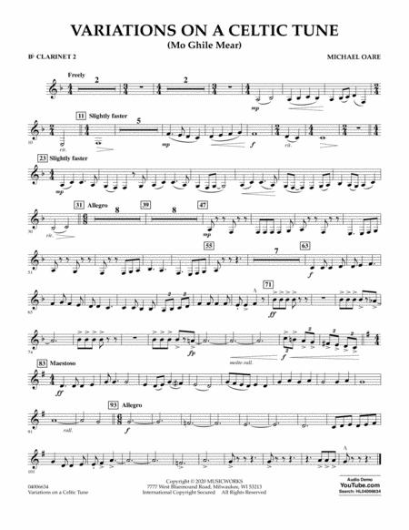 Variations On A Celtic Tune Mo Ghile Mear Bb Clarinet 2 Sheet Music