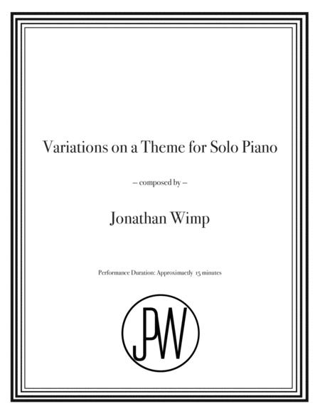 Free Sheet Music Variations On A Theme For Solo Piano