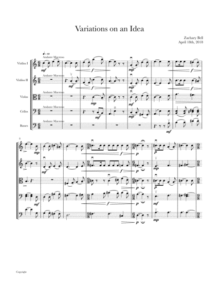 Variations On An Idea Sheet Music