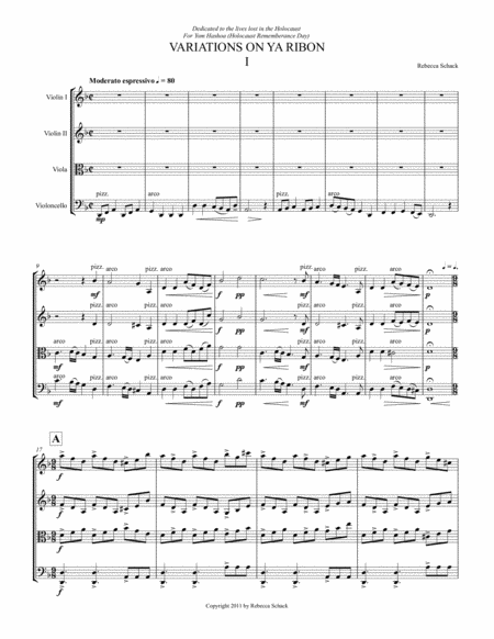 Free Sheet Music Variations On Ya Ribon