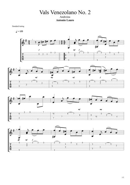 Free Sheet Music Venezuelan Waltz N 2 Andreina