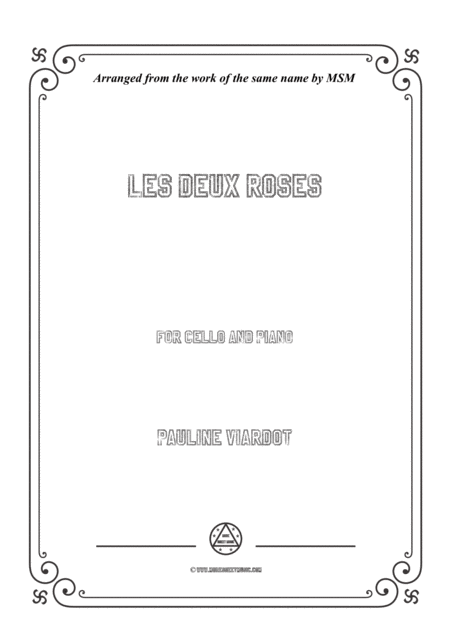 Free Sheet Music Viardot Les Deux Roses For Cello And Piano