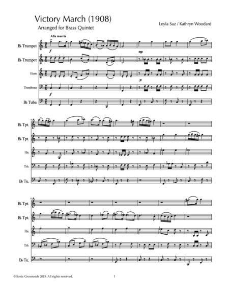 Free Sheet Music Victory March Brass Quintet