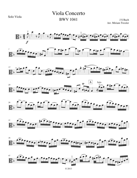 Viola Concerto In D Minor Set Of Parts Sheet Music