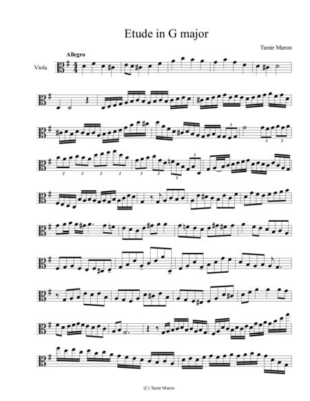 Viola Etude In G Major Sheet Music