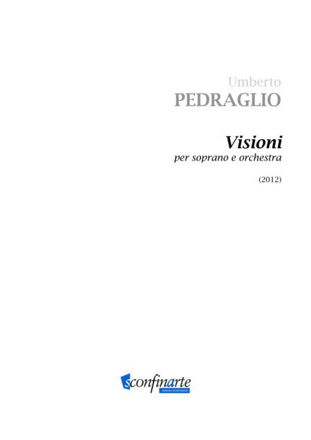 Visioni For Soprano E Orchestra Score Sheet Music