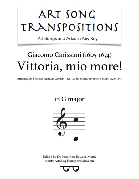 Vittoria Mio Core G Major Sheet Music