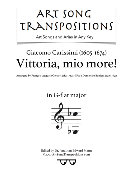 Vittoria Mio Core Transposed To G Flat Major Sheet Music