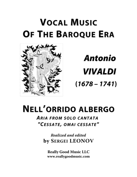 Free Sheet Music Vivaldi Antonio Nell Orrido Albergo Aria From The Cantata Cessate Omai Cessate Arranged For Voice And Piano E Flat Major