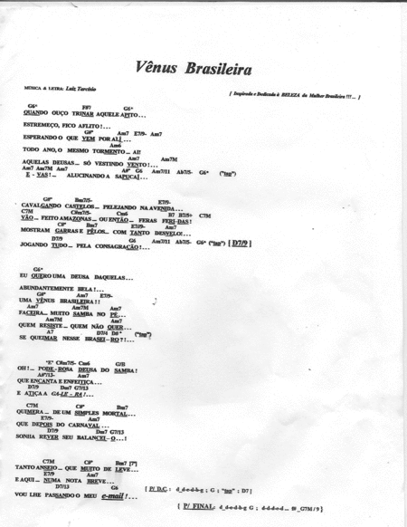 Free Sheet Music Vnus Brasileira Samba