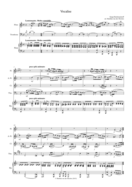 Free Sheet Music Vocalise