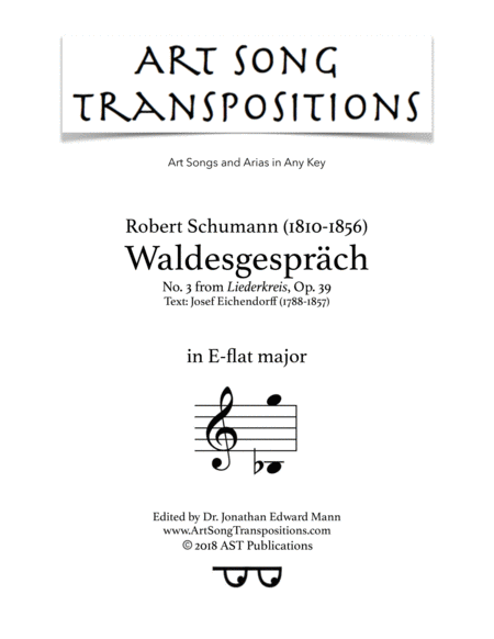 Waldesgesprch Op 39 No 3 E Flat Major Sheet Music