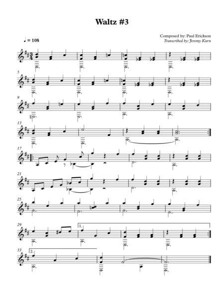 Free Sheet Music Waltz 3