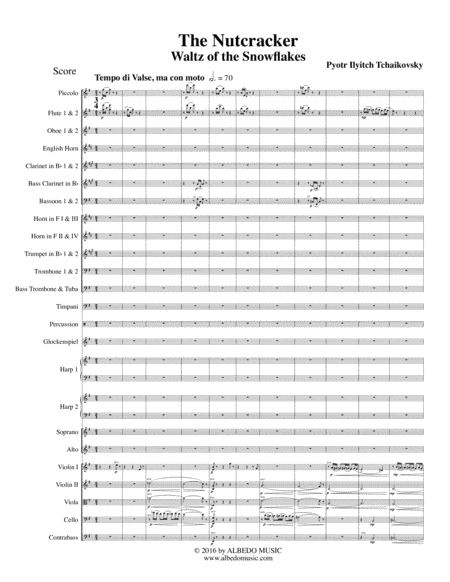 Waltz Of The Snowflakes From The Nutcracker For Full Orchestra And Female Choir Sheet Music