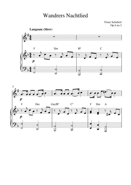 Free Sheet Music Wandrers Nachtlied Op 4 No 3 Bb Clarinet Solo And Piano Accompaniment