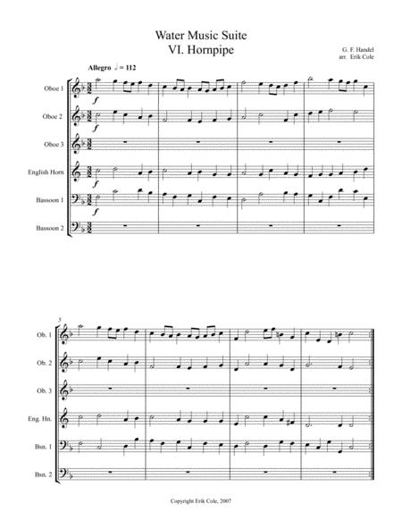 Water Music Suite Mvt 6 Sheet Music