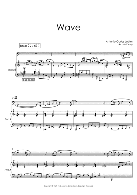 Wave Bass Trombone And Piano Sheet Music