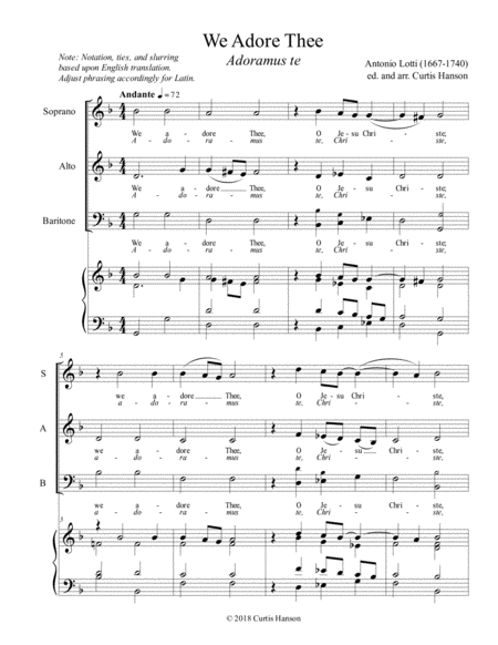 Free Sheet Music We Adore Thee Sab