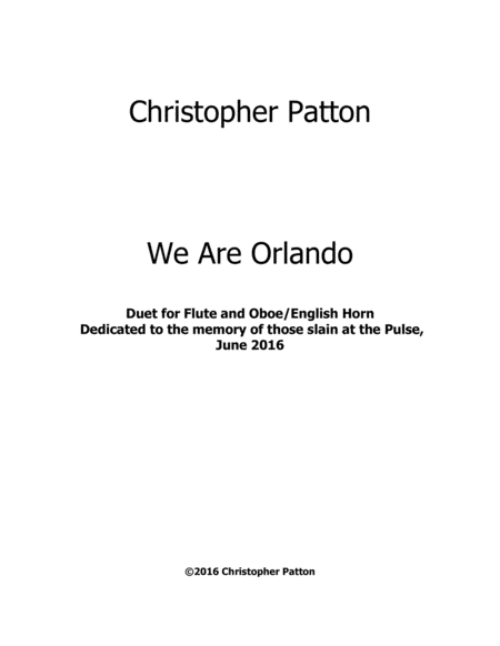 We Are Orlando Sheet Music