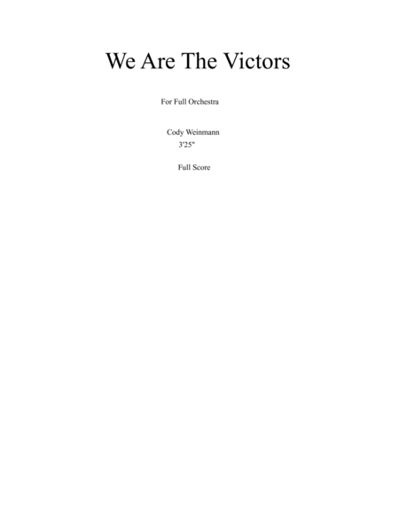 We Are The Victors Study Score Score Only Sheet Music