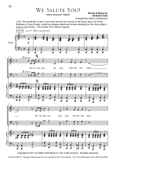 We Salute You Sheet Music