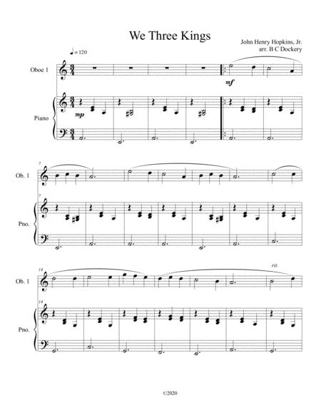 Free Sheet Music We Three Kings Oboe Solo With Optional Piano Accompaniment