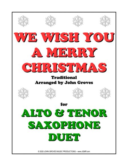 We Wish You A Merry Christmas Alto Sax Tenor Sax Duet Sheet Music