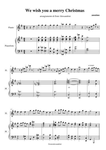 We Wish You A Merry Christmas Flute And Piano Sheet Music