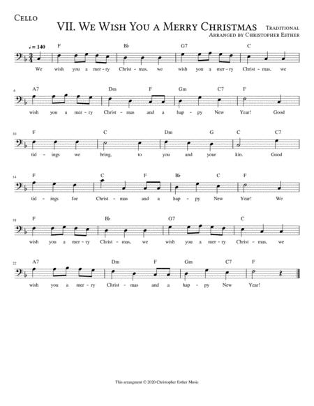 We Wish You A Merry Christmas For Cello Sheet Music