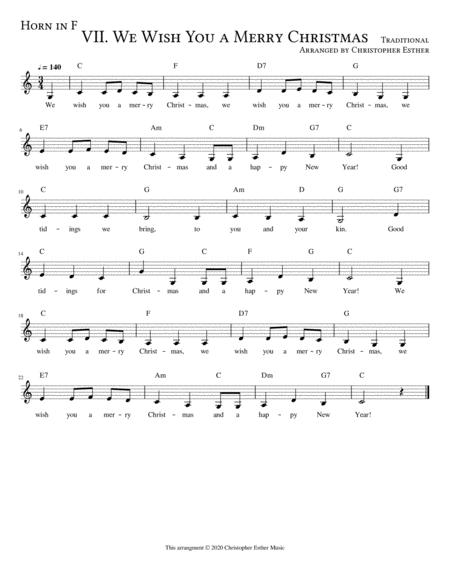 Free Sheet Music We Wish You A Merry Christmas For Horn In F