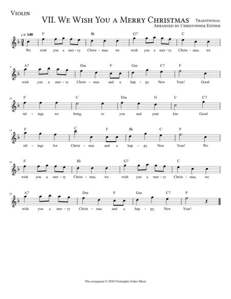 Free Sheet Music We Wish You A Merry Christmas For Violin