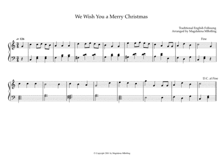 We Wish You A Merry Christmas Piano Solo Sheet Music