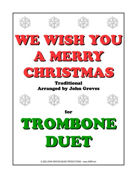 We Wish You A Merry Christmas Trombone Duet Sheet Music