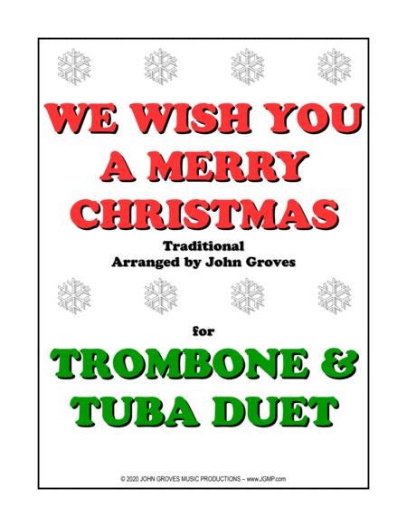 Free Sheet Music We Wish You A Merry Christmas Trombone Tuba Duet