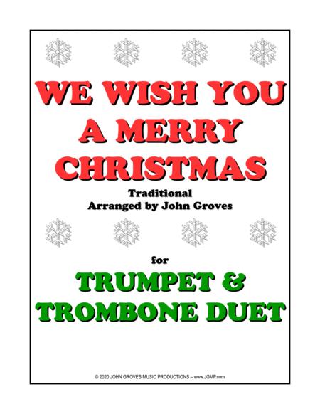 We Wish You A Merry Christmas Trumpet Trombone Duet Sheet Music